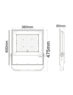 High Output 200W LED Flood Light Black / Cool White - FLOOD14 2