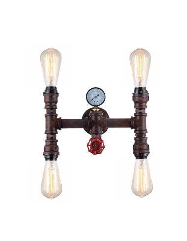 STEAM Carbon Filament Pipe Wall Light Aged Iron - Steam3