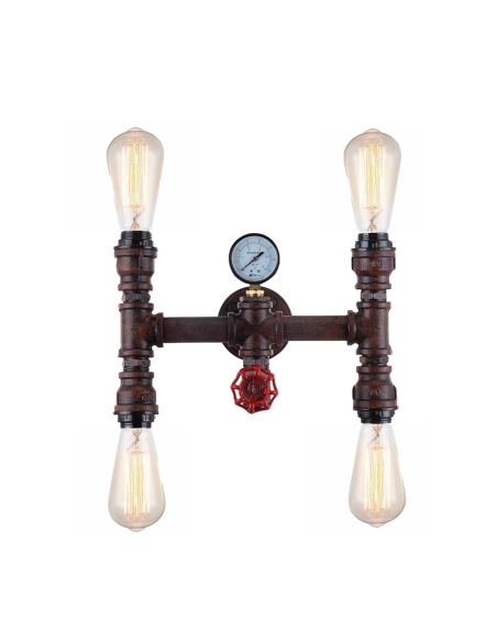 STEAM3 - STEAM Interior Aged Iron 4xPipe Wall Light
