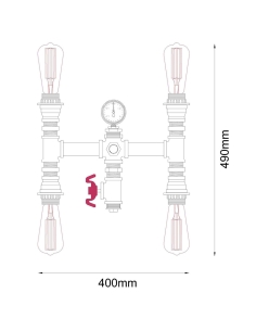 STEAM Carbon Filament Pipe Wall Light Aged Iron - Steam3STEAM3 2