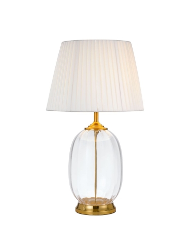 Perla Table Lamp 25 watt E72max Overall height 630mm Shade diameter 350mm - Ivory & Clear