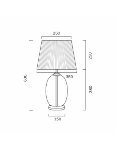 Perla Table Lamp 25 watt E72max Overall height 630mm Shade PERLA TL-IVCL 2