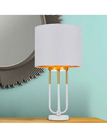 Negas Table Lamp - White/Antique GoldNEGAS TL-WHAG