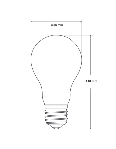 G A608E27CL830 - E27 A60 8W LED GLOBE CLEAR DIMG A608E27CL830