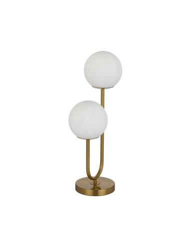 Eterna 2 Light Table Lamp - Antique Gold / Opal Matt