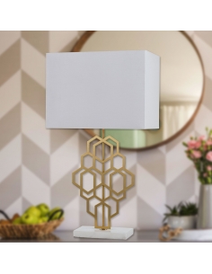 Telbix Akron Large Antique Gold / White Table Lamp - AKRON AKRON TLL-WHAG 2