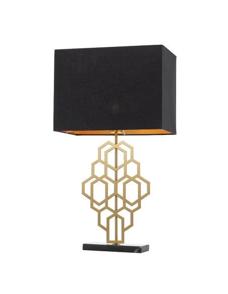 Telbix Akron Large  Antique Gold & Black Table AKRON TLL-BKAG