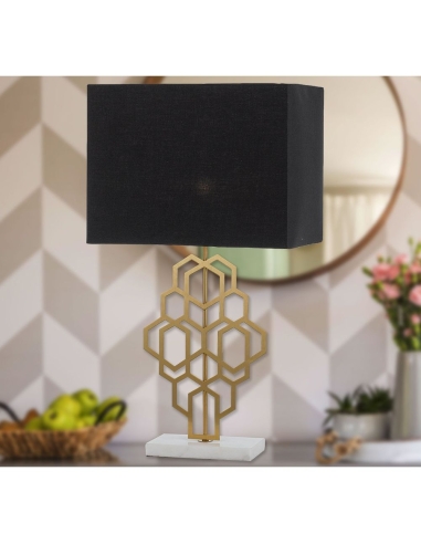 Telbix Akron Large  Antique Gold & Black Table AKRON TLL-BKAG