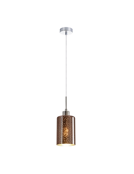 ESPEJO4 - ESPEJO4 Interior Iron & Rose Gold Oblong Glass with Dotted Effect Pendant Lights