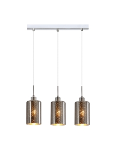 PENDANT ES x 3 72W Chrome Glass with Dotted Effect Oblong ESPEJO3X3S
