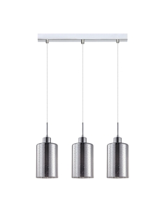 PENDANT ES x 3 72W Chrome Glass with Dotted Effect Oblong ESPEJO3X3S 2