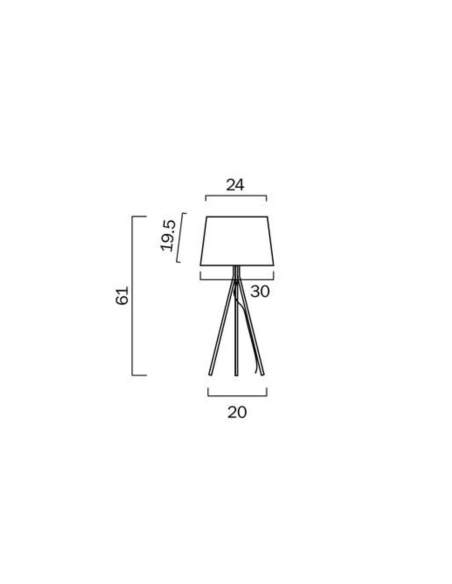 ANNA TL-BKDGY - ANNA TABLE LAMP - BLACKANNA TL-BKDGY