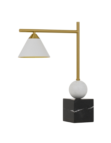 Telbix Arturo Modern Black & Matt Opal Marble Table Lamp - ARTURO TL-BKOP