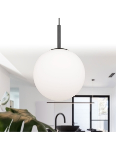 Telbix Bally Black & Opal Matt Extra Large Pendant Light - BALLY PE16-BKOM 2