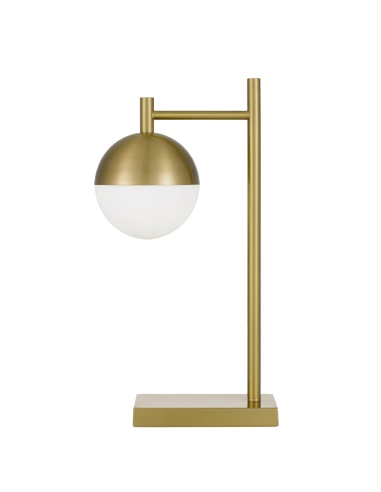 Telbix Basilo Industrial Theme Antique Gold & Opal Matt Table Lamp - BASILO TL-AGOP