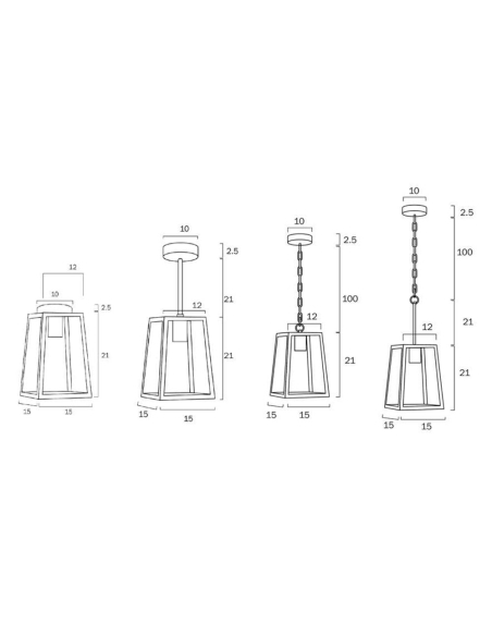 CANTENA PE15-BK - CANTENA 15 PENDANT - BLACKCANTENA PE15-BK