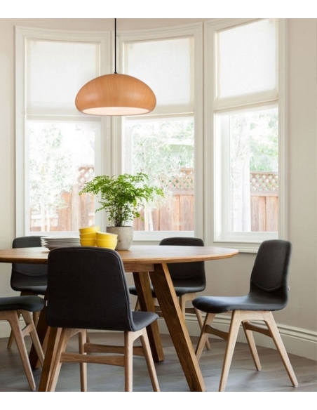 LIGNA08 - LIGNA Retro Dome Replica Wood Pendant LIGNA08