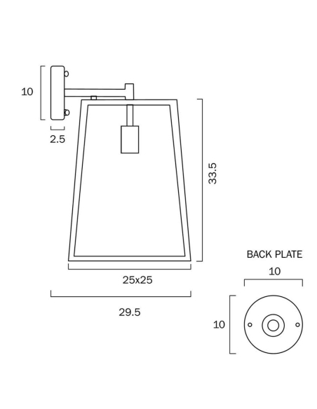 CANTENA WB25-AB - CANTENA 25 SOLID BRASS WALL CANTENA WB25-AB