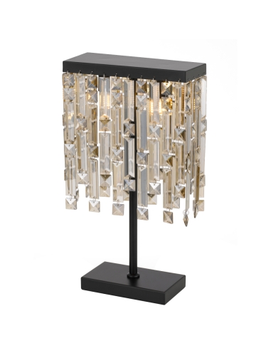Telbix Cerone Black Crystal Luxury Table Lamp - CERONE TL-BKCHM