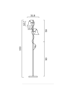Corelli 2 Floor Lamp 2x6 watt GU10 max Height 1535mm Width CORELLI FL2-DGY 2