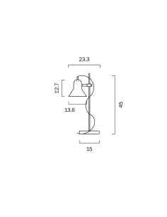 Corelli 1 Light Desk Lamp Height 440mm Width 223mm - Dark CORELLI TL-DGY 2