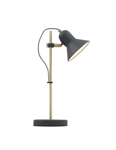 Corelli 1 Light Desk Lamp Height 440mm Width 223mm - Dark Grey/Antique Brass