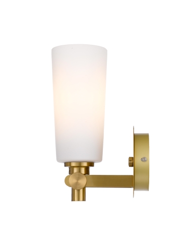 Delmar Wall Light Antique Gold / Opal Matt