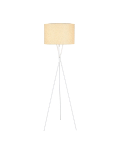 Denise 1 Light Floor Lamp White & Wheat - DENISE FL-WHWT