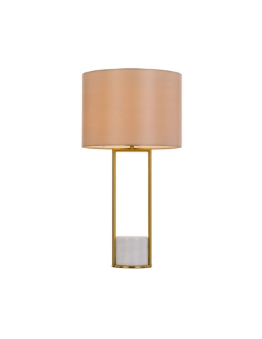 Desire 1 Light Table Lamp 60 watt Shade diameter 320mm Height 600mm line switch - Antique Gold/White