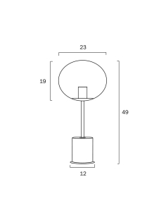 Dimas 1 Light Table Lamp Width 230mm Diameter 230mm Height DIMAS TL-WHAG 2