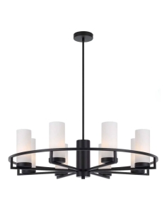 Eamon 8 Light Pendant 8x25 watt Overall Width 850mm Shade EAMON PE8-BKOM