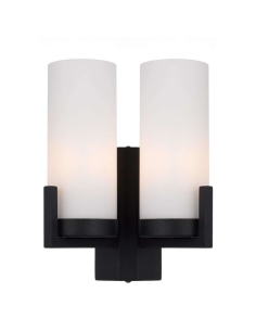 Eamon 2 Light Wall Light 2x25 watt E14 Shade Width 80mm EAMON WB2-BKOM