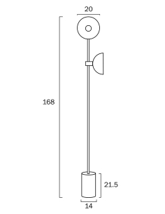 Efrain 2 Light Floor Lamp 2x25 watt Height 1680mm Width EFRAIN FL-BK 2