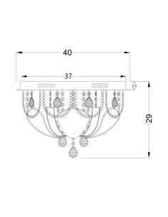 Elanza 5 Light Semi-Flush Mount 140 watt G9 Diameter 400mm ELANZA CTC40-WH 2