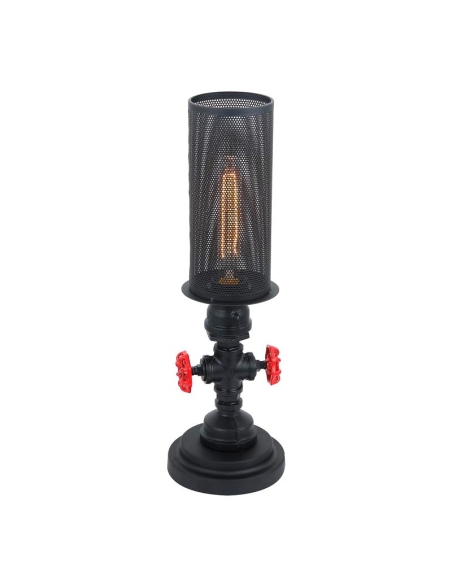 VENETO-T1 - VENETO Industrial Aged Iron Decorative Table Lamp - Off Inline Switch Not Suitable For Dimming Base: Ø150mm In Th...