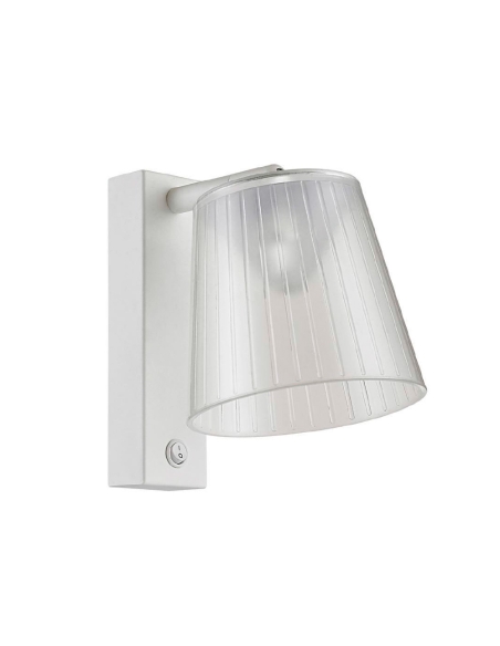 CHESTER02 - CHESTER City Series LED Wall White 1 Switch Clear PS Shade Wall Lights
