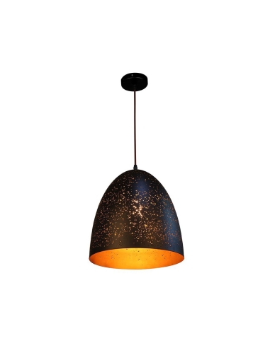 PENDANT ES 40W BLK Ellipse with Gold Interior OD305mm x L305mm 3m cable WTY 1YR