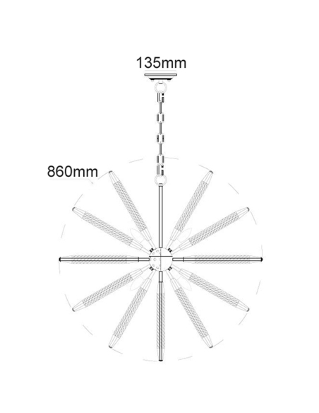 MAZZA - MAZZA Medieval Style Natural Rope 8 light MAZZA