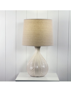 Oriel Gaia Ceramic Tapered Fabric Table Lamp - OL94533 2