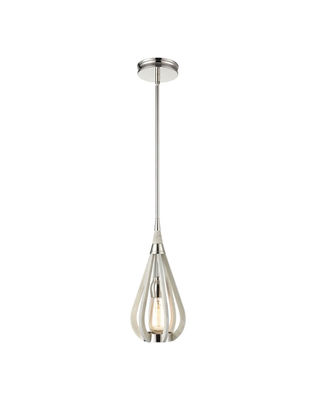 BONITO6 - BONITO Rustic Small Taupe / Winter Moss Wood Tear Drop Pendant Light