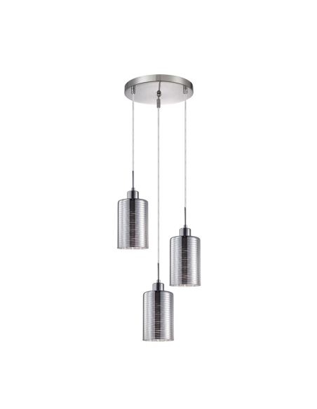 Interior Oblong 3 Light Chrome Glass Pendant - ESPEJO1X3R