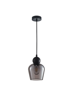 Interior Ellipse Glass Shape 1 Light Pendant Black Smoke - CHAMPAN2