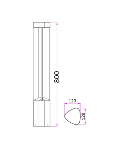 BOL2A - LED Surface Mounted Grey Bollard Lights BOL2A