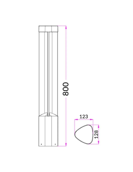 BOL2A - LED Surface Mounted Grey Bollard Lights BOL2A