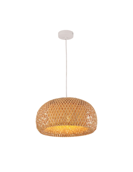CANASTA2 - CANASTA Bohemian Interior Large Natural Bamboo Finish Pendant Light