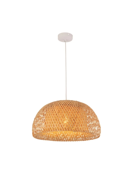 Interior Dome Large Natural Bamboo Finish Pendant CANASTA2