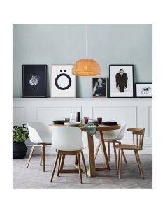 Interior Dome Large Natural Bamboo Finish Pendant - CANASTA2CANASTA2 2