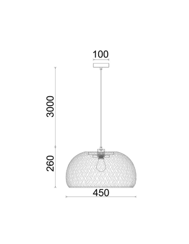 Interior Dome Large Natural Bamboo Finish Pendant CANASTA2