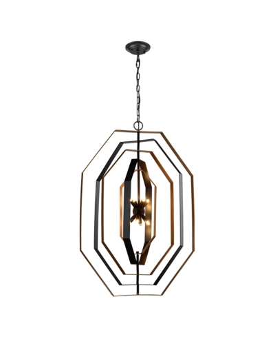 PENDANT G9 X 8 Oil Rubbed Bronze Hardware with Antique Gold OD640mm x H920mm 3m cable & chain WTY 1YR