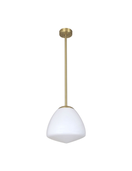 CIOTOLA2 - CIOTOLA Interior Tipped Small Dome Frosted Glass Pendant Lights - Antique Brass
